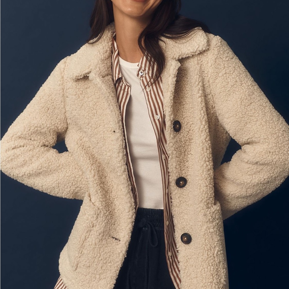 Bernardo Cream Teddy Jacket